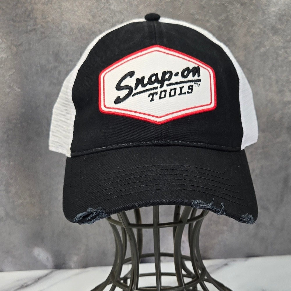 Snap-on Tools High Ponytail Trucker Hat Womens One Size Black Mesh Cap